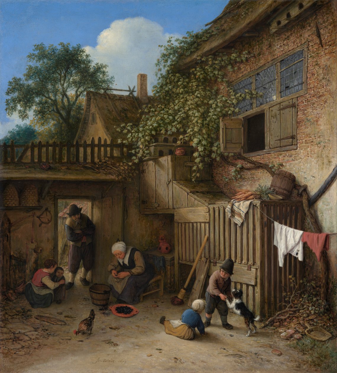 El patio de la cabaña de Adriaen van Ostade