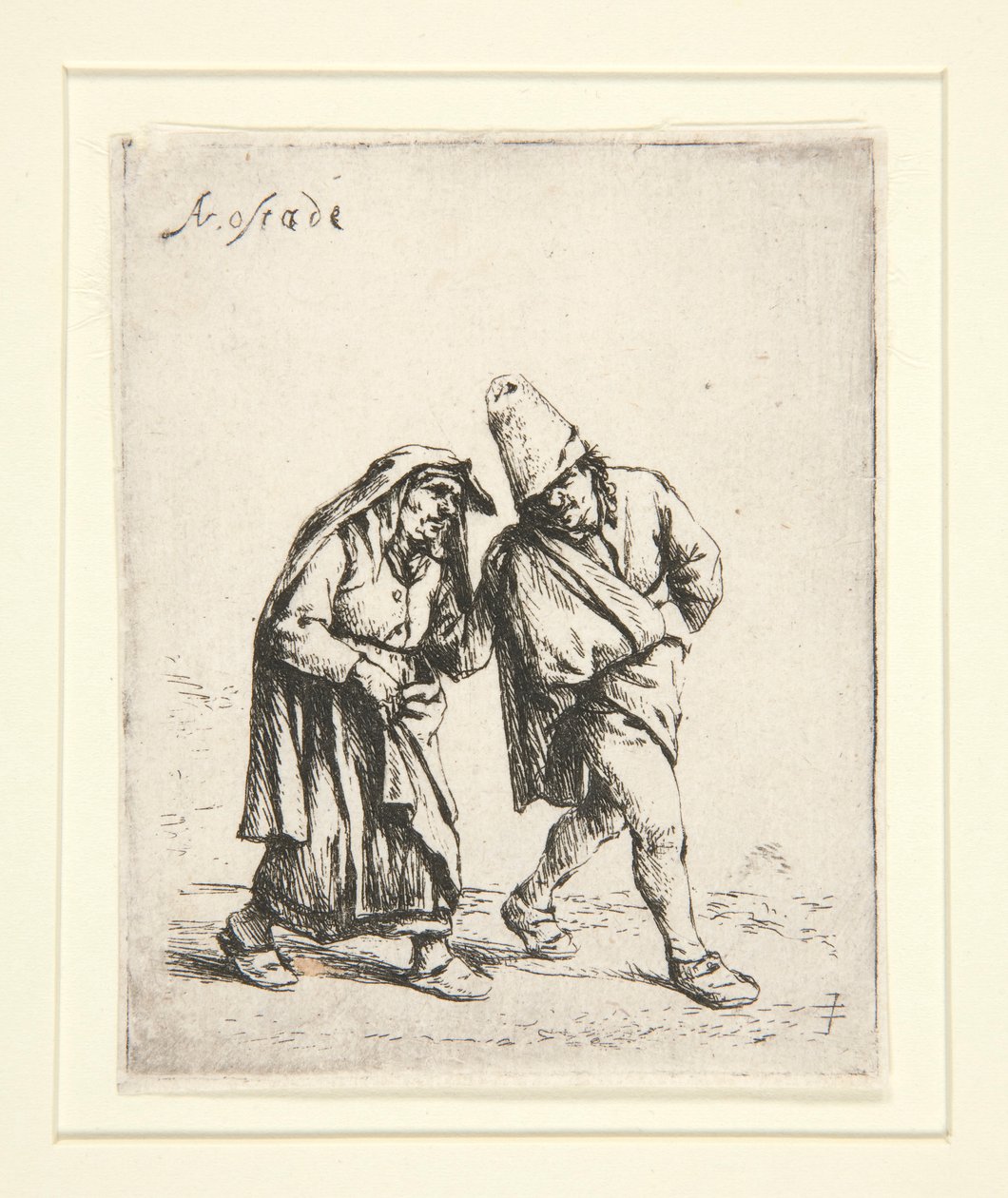 la pareja caminando de Adriaen van Ostade