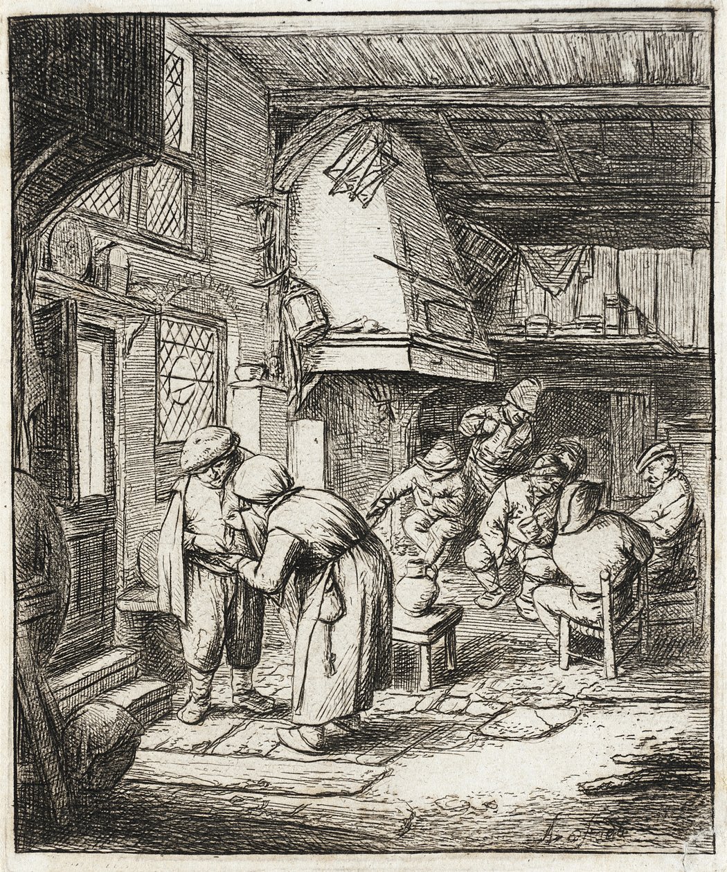 El campesino que salda su deuda de Adriaen van Ostade