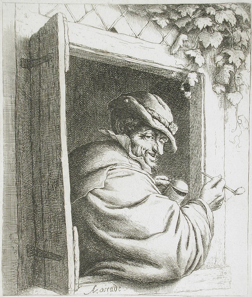 El fumador junto a la ventana de Adriaen van Ostade