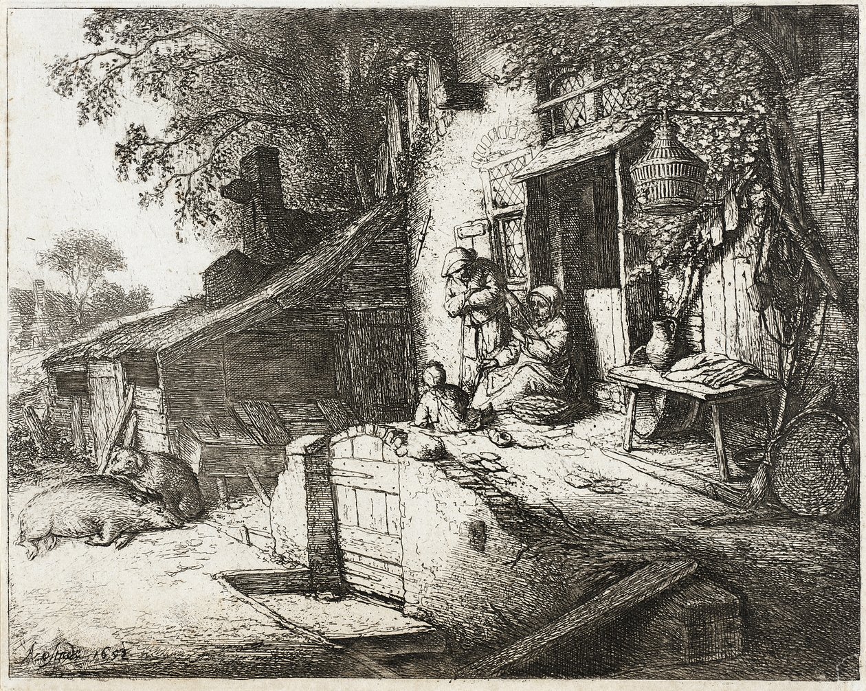 La mujer que hila de Adriaen van Ostade