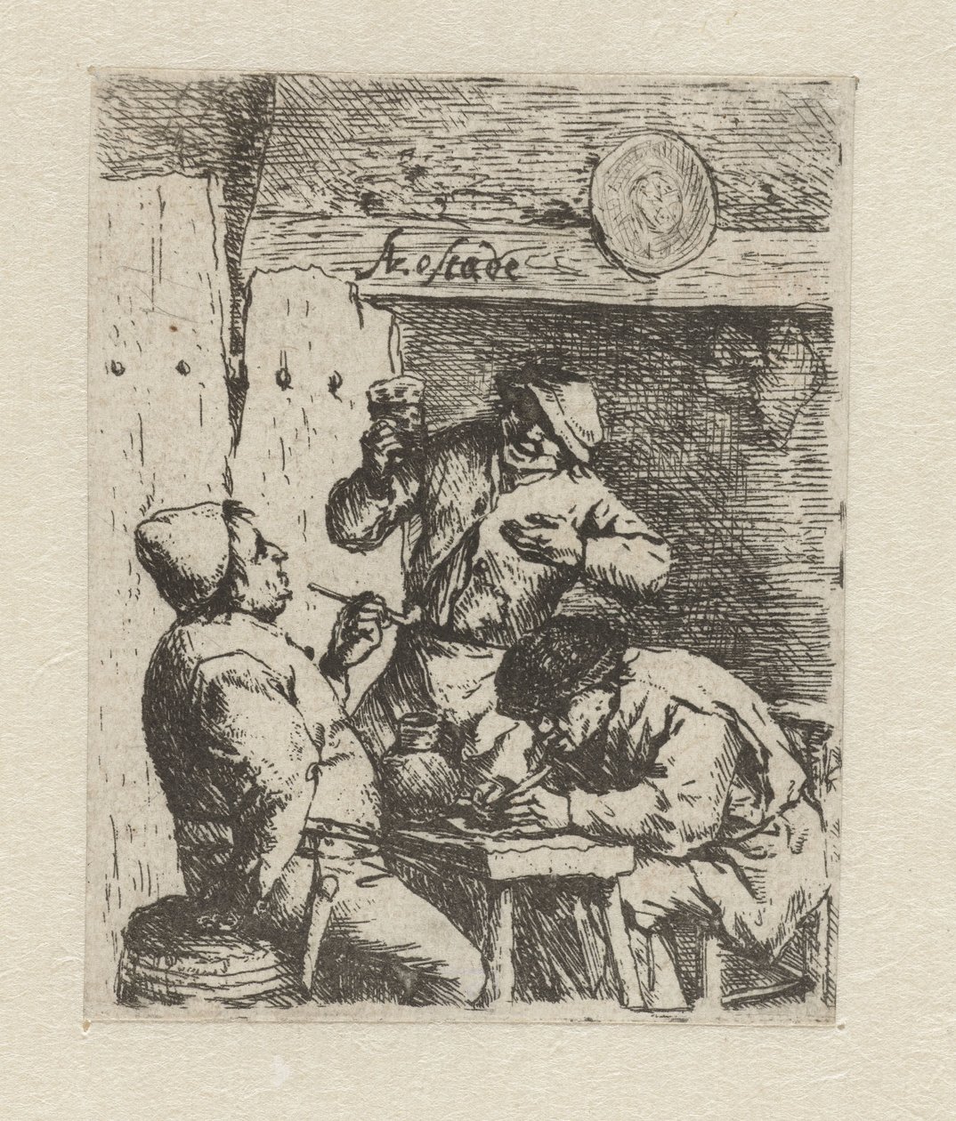 Dos fumadores y bebedor en posada los fumadores de Adriaen van Ostade