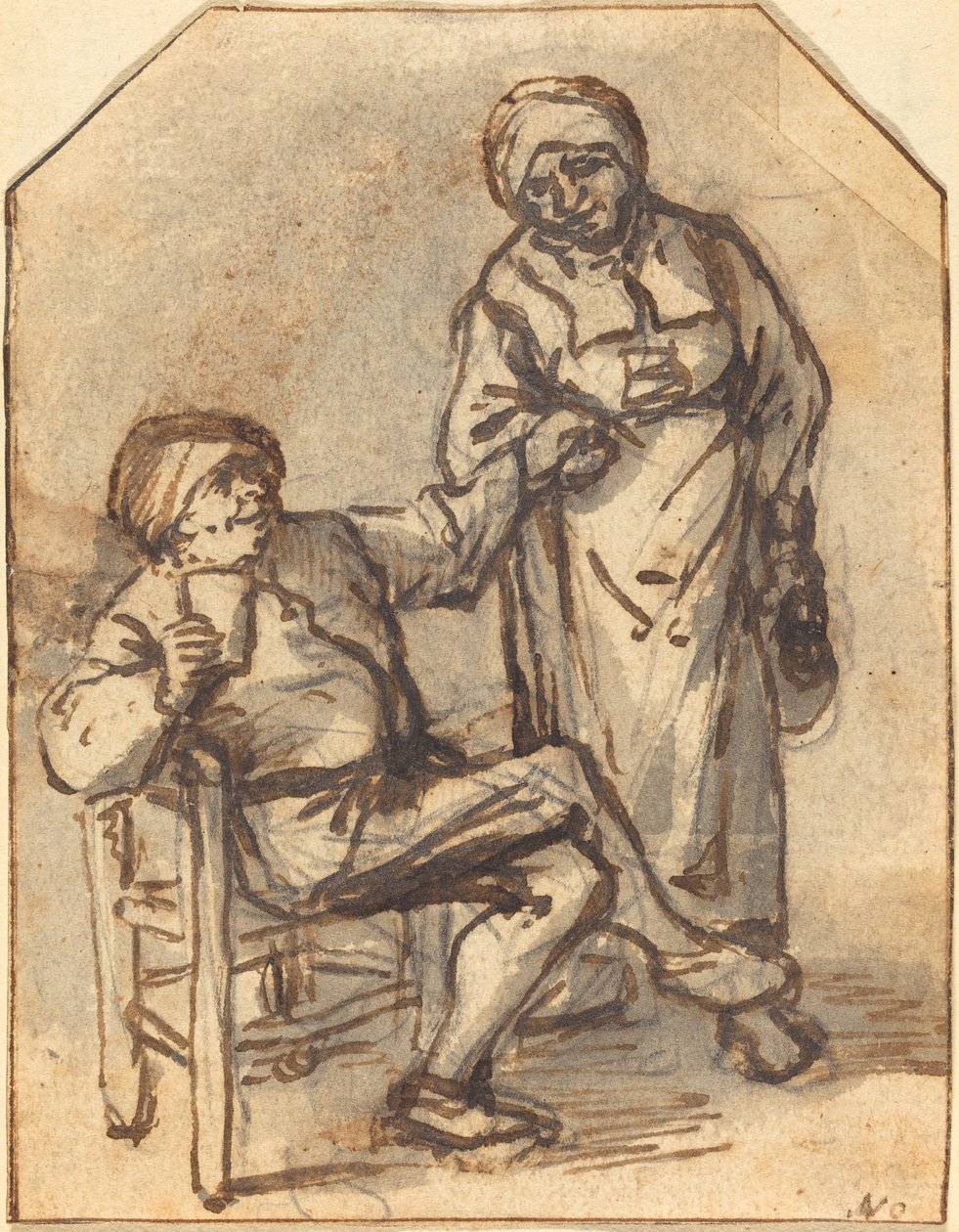 Dos campesinos bebiendo de Adriaen van Ostade
