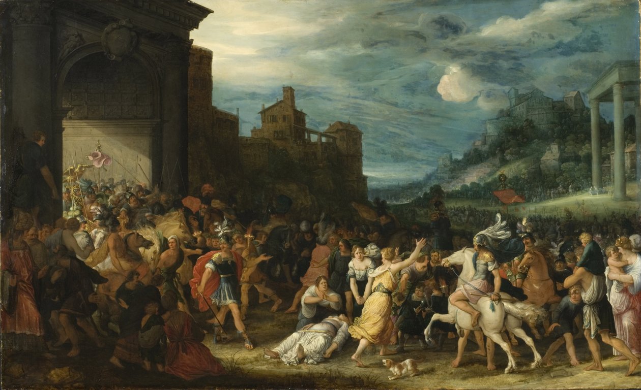 Los Horacios entrando en Roma de Adriaen van Stalbemt