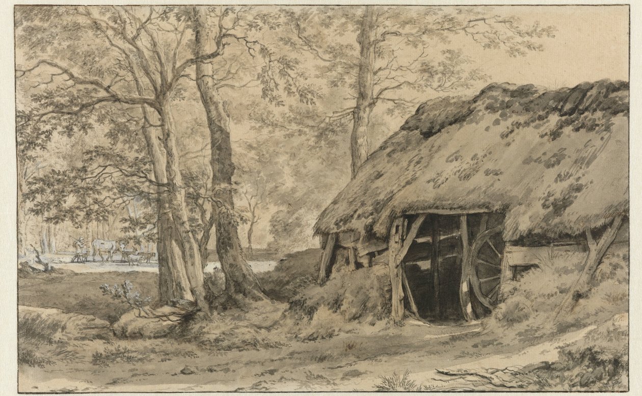 Una cabaña o corral de ovejas en el bosque de Adriaen van de Velde