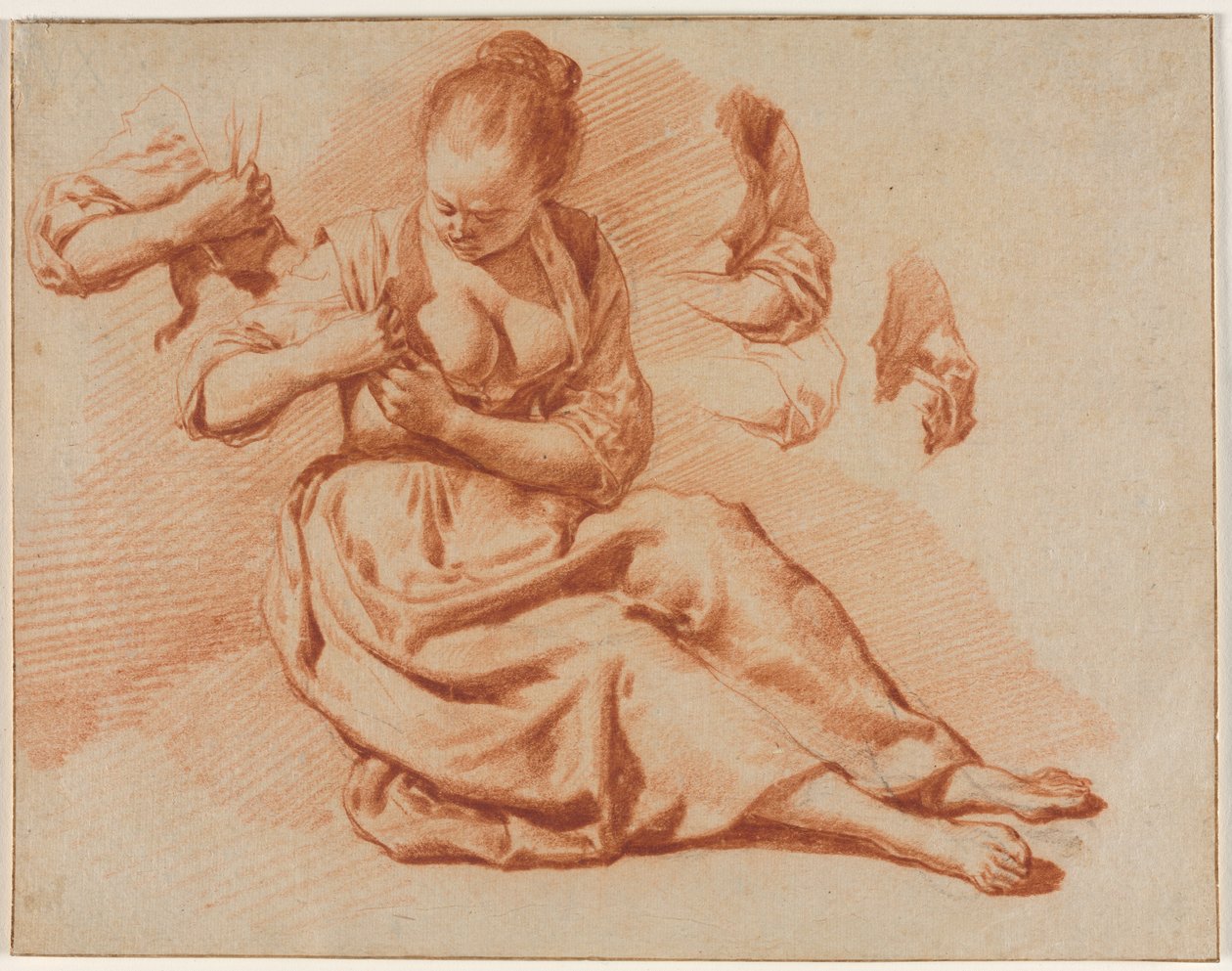 Mujer Sentada Buscando Pulgas de Adriaen van de Velde