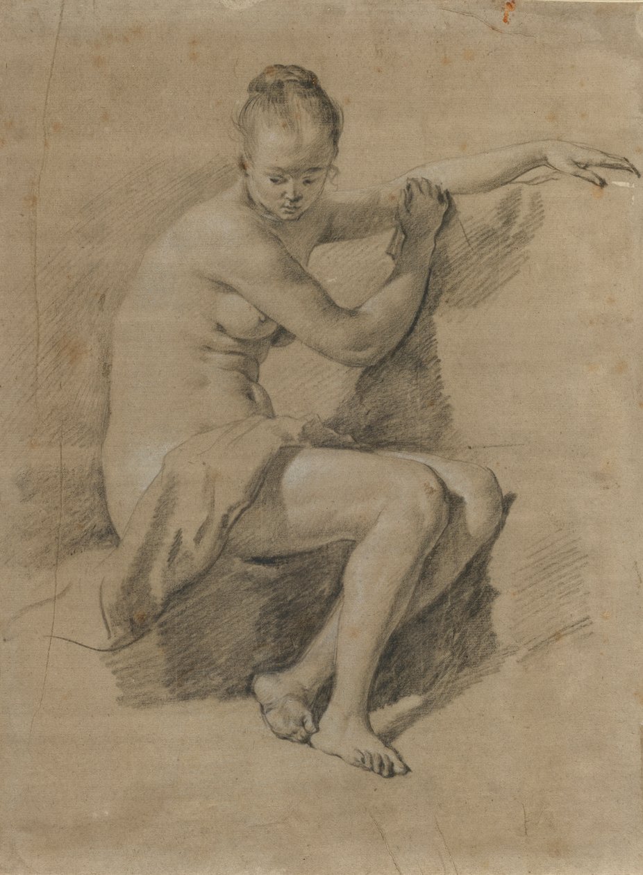 Desnudo femenino sentado, c.1660-70 de Adriaen van de Velde