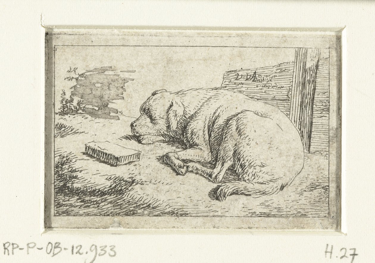 perro durmiendo de Adriaen van de Velde