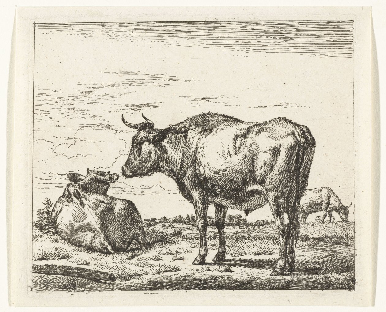toro de pie Diferentes animales (título de la serie) de Adriaen van de Velde