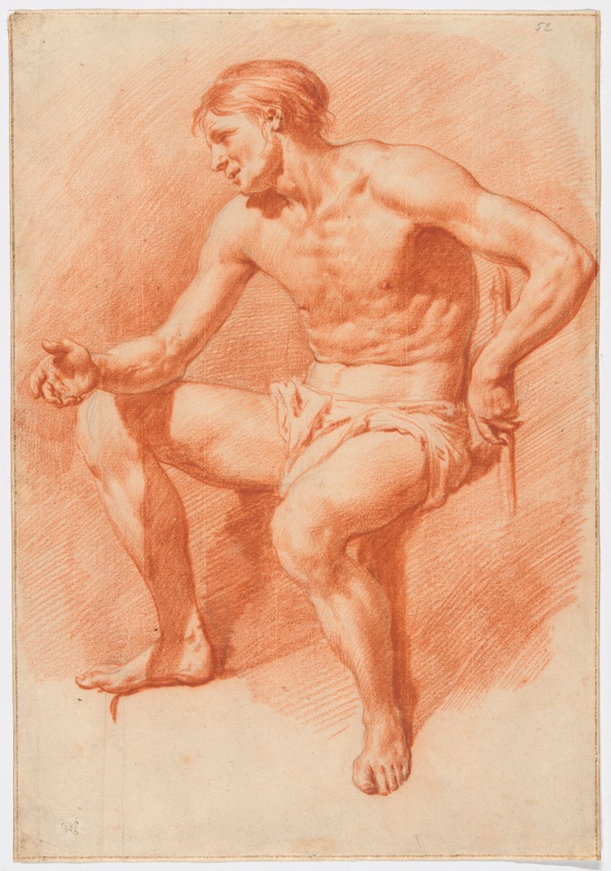 Estudio de un Desnudo Masculino de Adriaen van de Velde