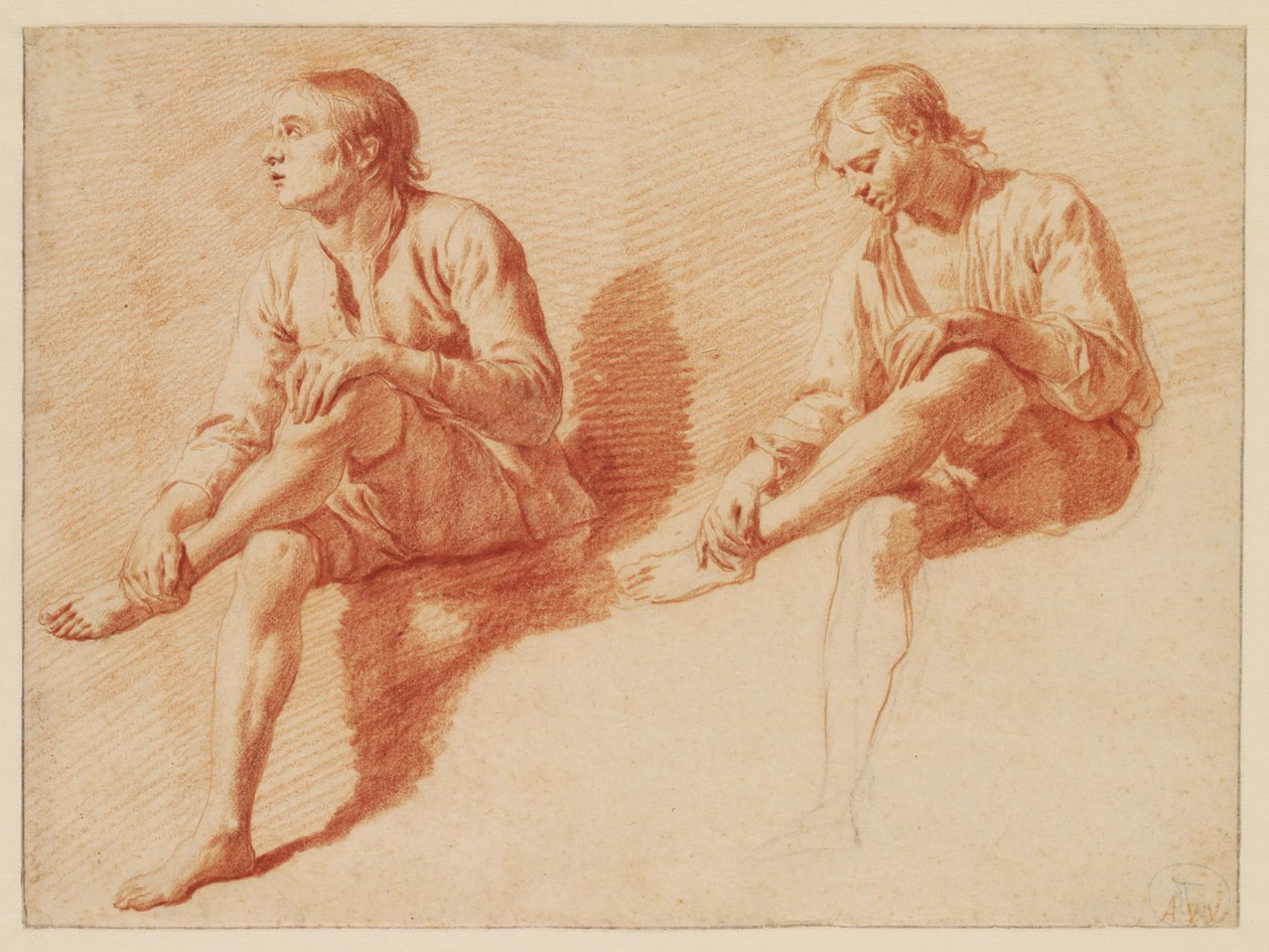 Dos estudios de un muchacho sentado de Adriaen van de Velde
