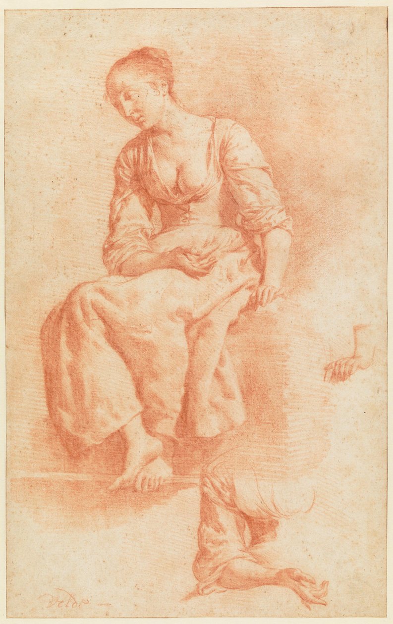 Niña sentada de Adriaen van de Velde
