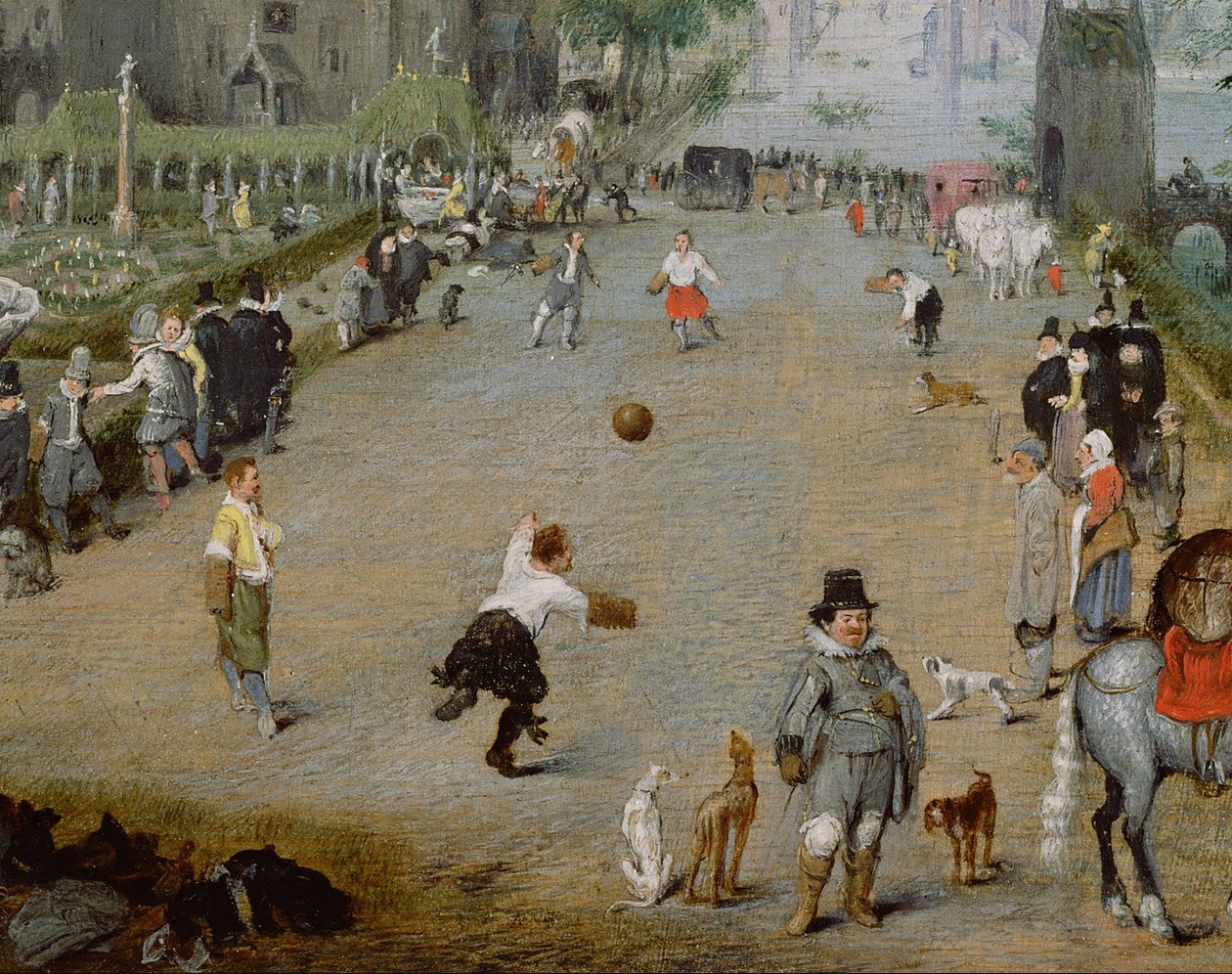 Un Jeu de Paume ante un palacio rural de Adriaen van de Venne