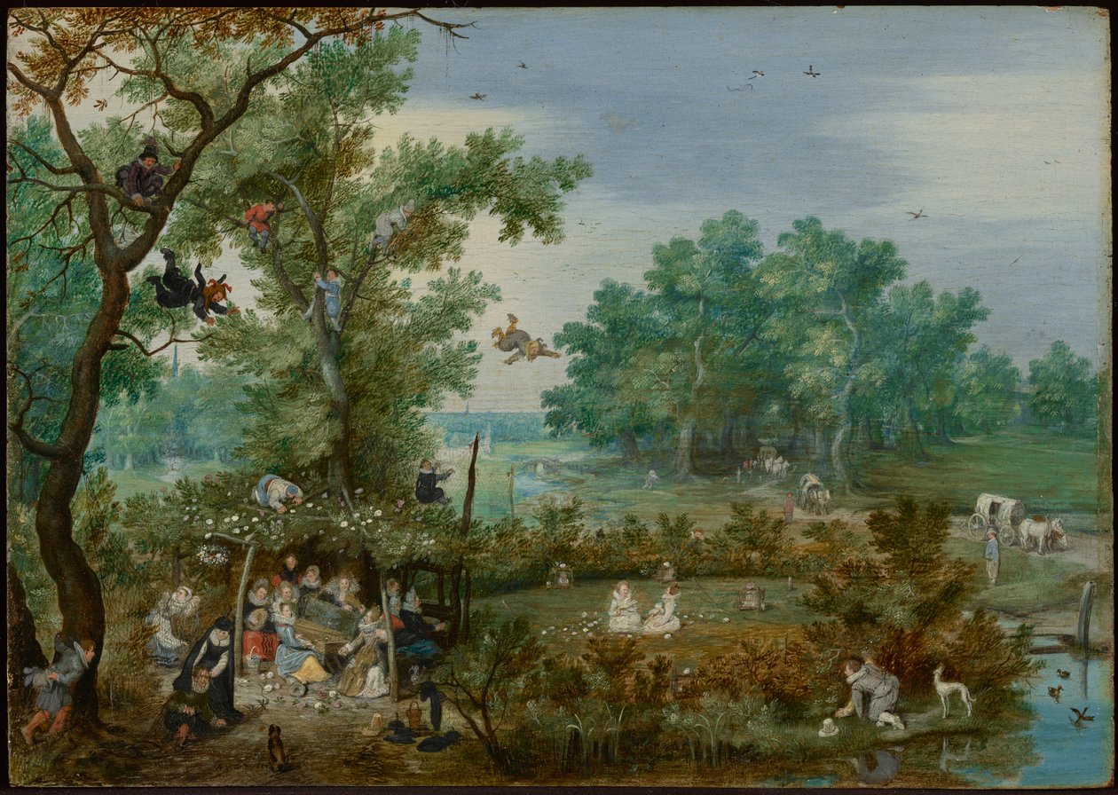 Feliz compañía en un cenador de Adriaen van de Venne