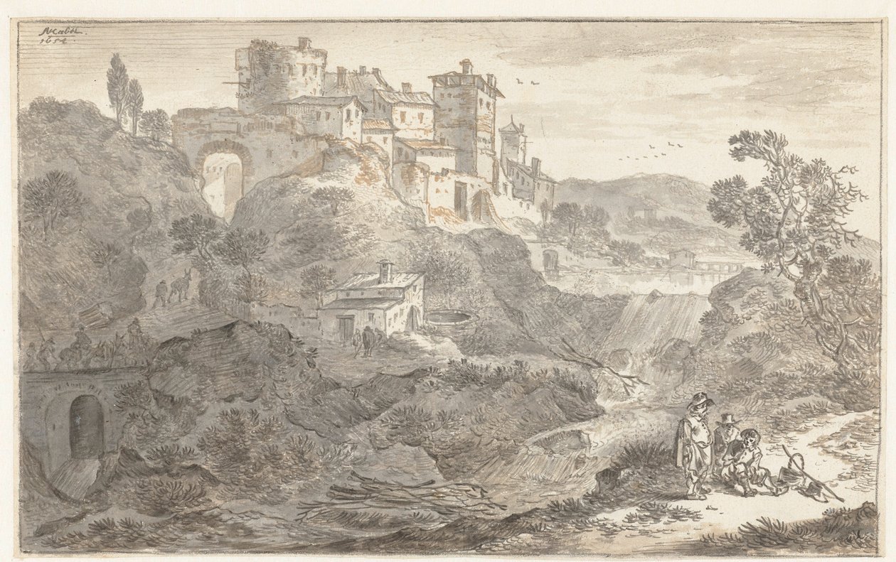 Paisaje italiano de Adriaen van der Cabel