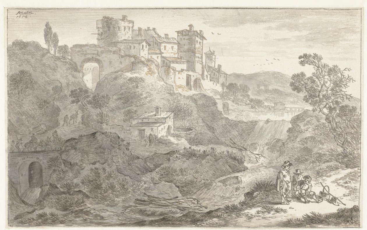 paisaje italiano de Adriaen van der Kabel
