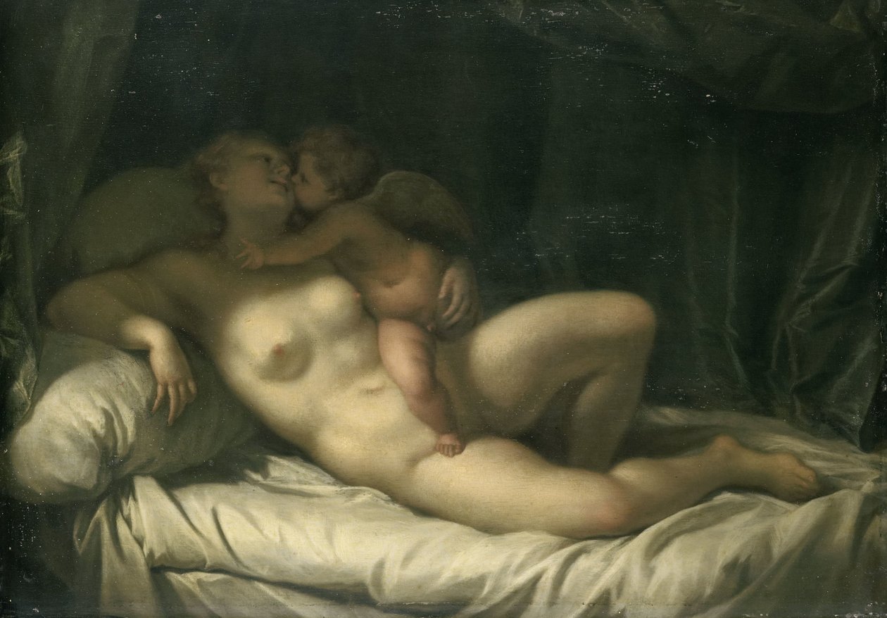 Amor besando a Venus de Adriaen van der Werff (manner of)