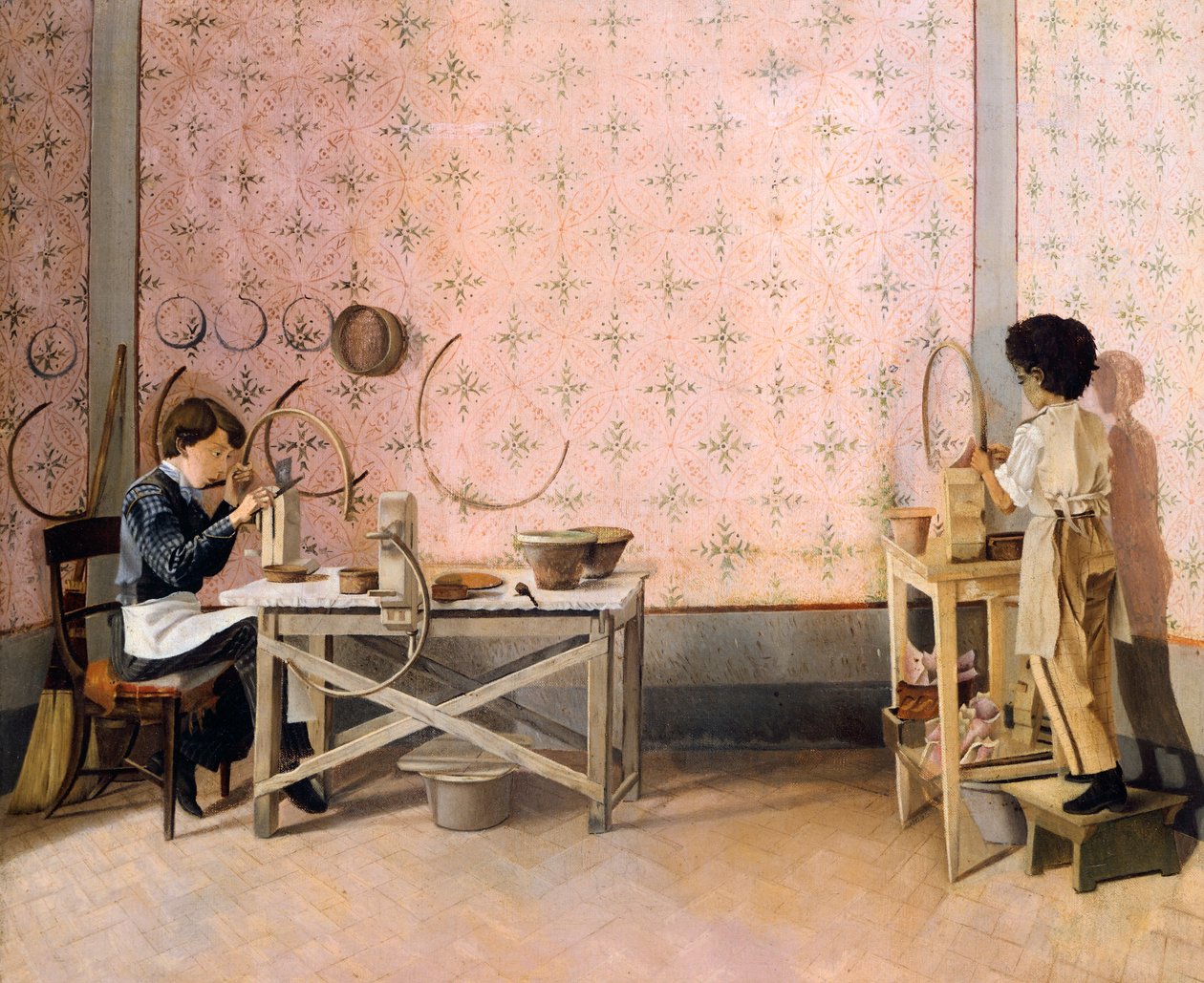 Niños trabajando el alabastro, de Adriano Cecioni (1836-1886) Óleo sobre lienzo, 39,5x47,5 cm de Adriano Cecioni