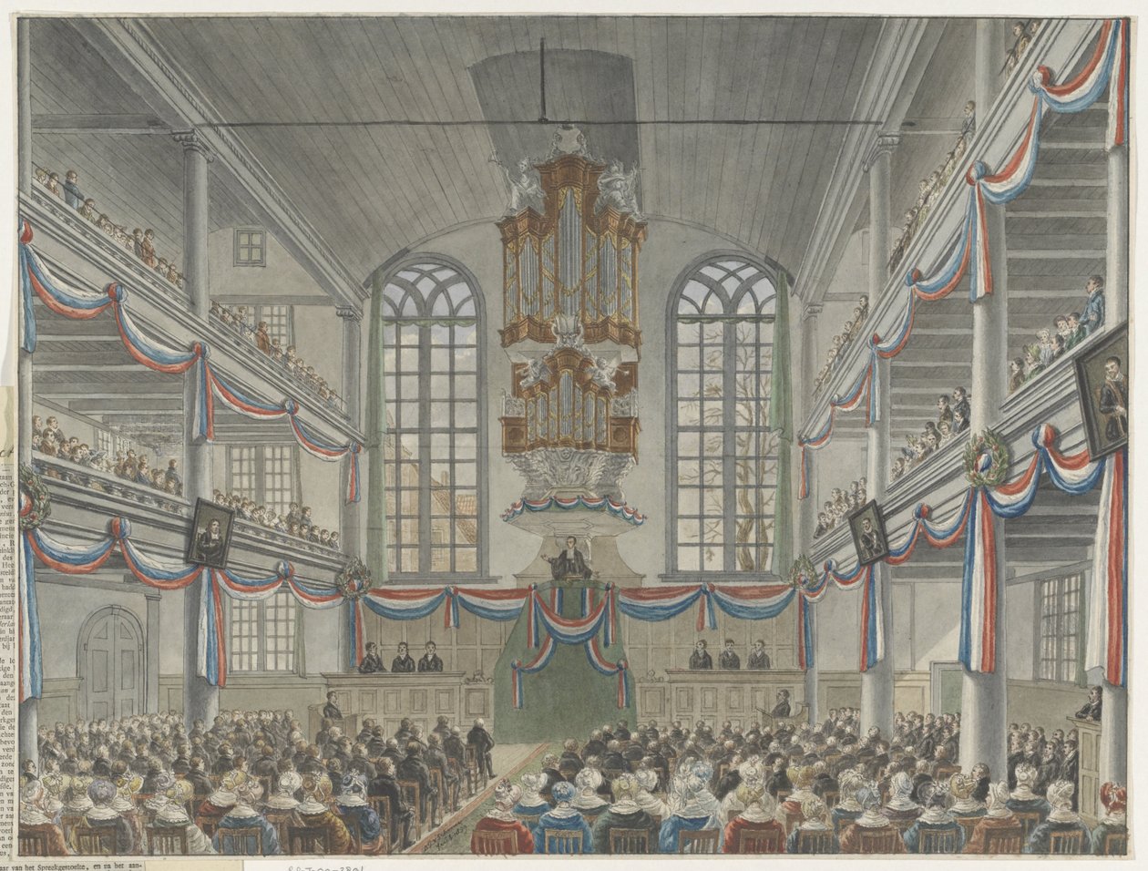 Celebración del bicentenario del Seminario de Remonstrantes, 1834 de Adrianus Gerardus van Schoone