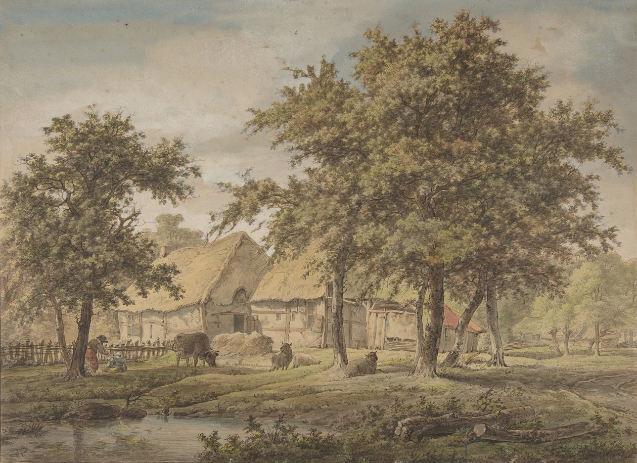 Paisaje con una granja, 1757-1837 de Adrianus de Visser