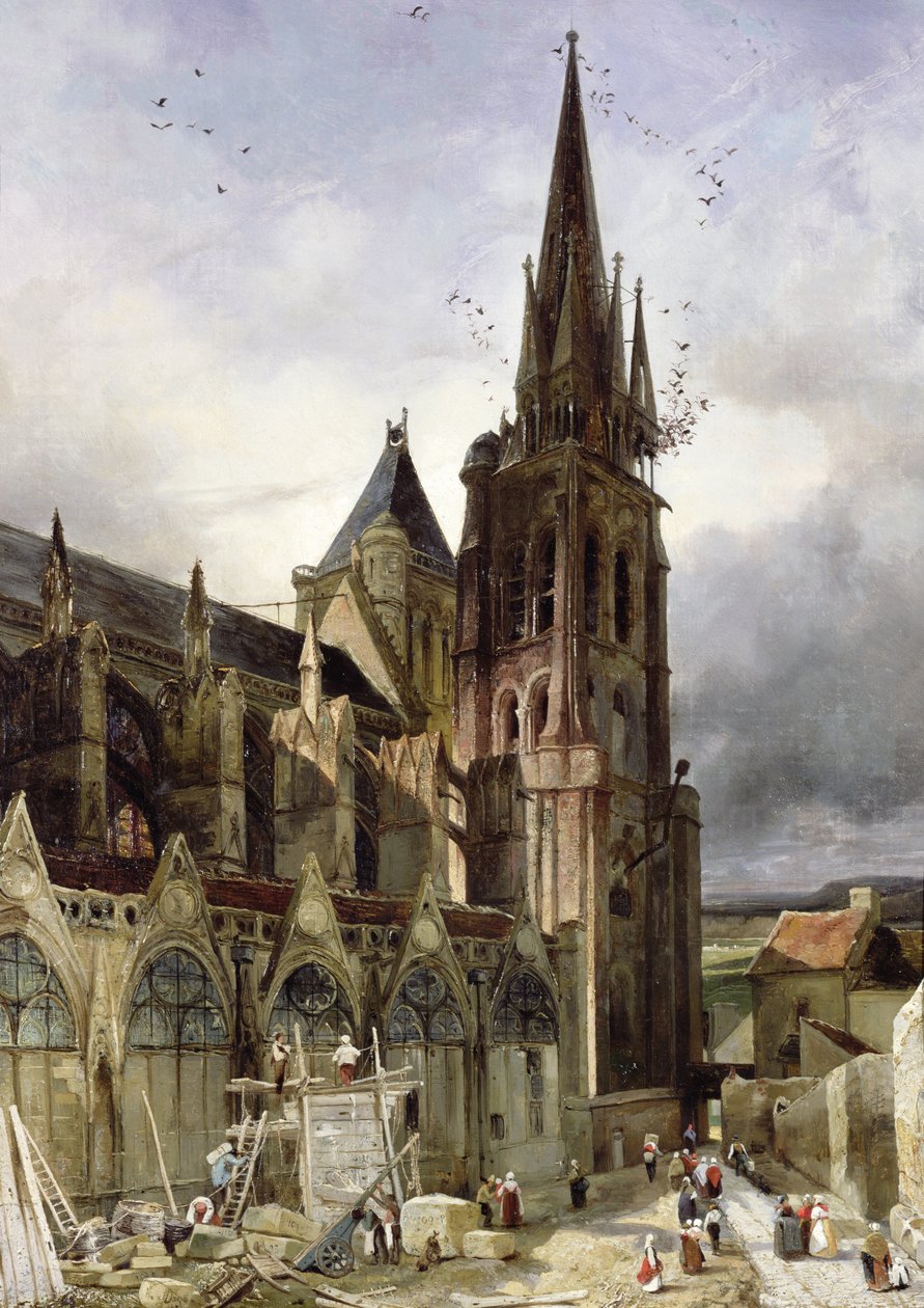Restaurando la Abadía de San Denis en 1833 de Adrien Dauzats