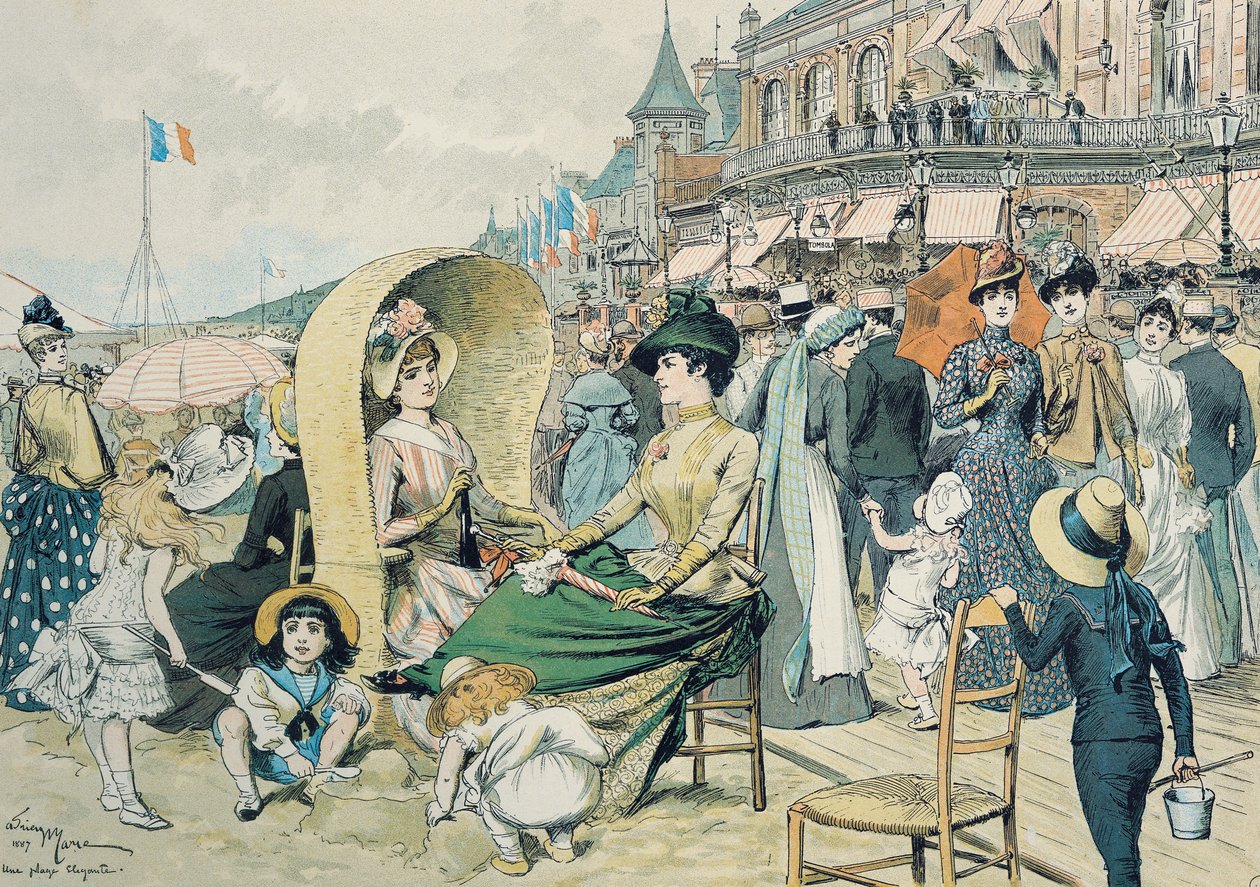 Una playa elegante, 1887 de Adrien Emmanuel Marie