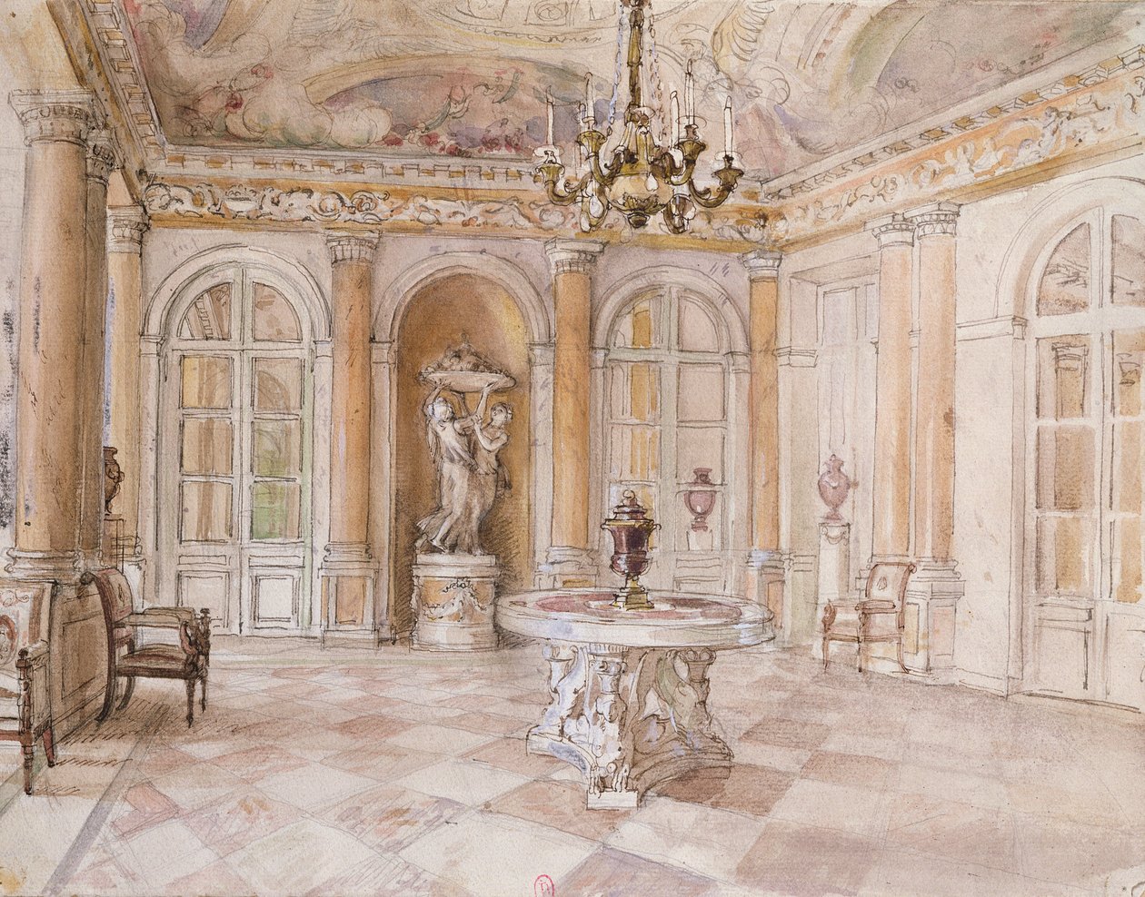 Vista interior del apartamento de Jacques Doucet de Adrien Karbowsky