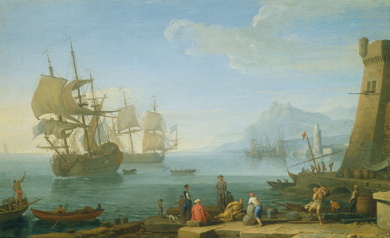 Escena de puerto mediterráneo de Adrien Manglard