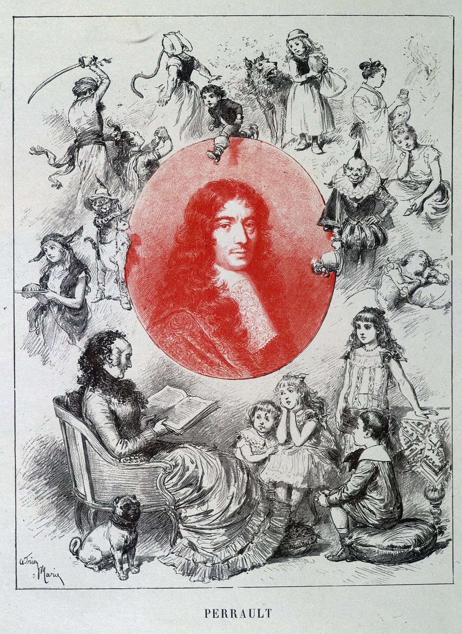 Retrato de Charles Perrault - en “Los cuentos de hadas” de Charles Perrault, ilustraciones de Adrien Marie de Adrien Emmanuel Marie