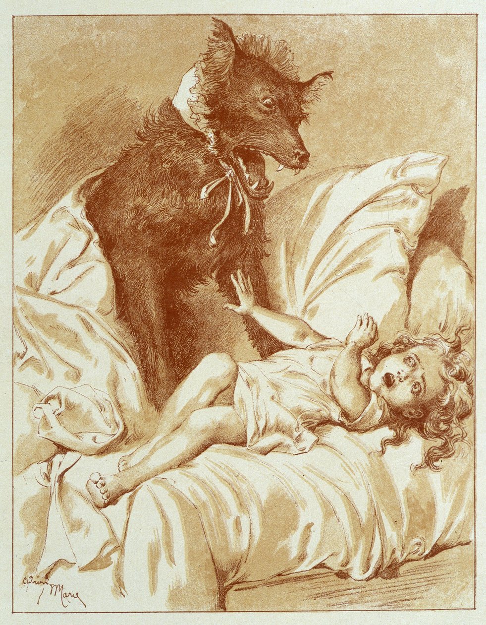 Caperucita Roja - en “Los cuentos de hadas” de Charles Perrault, ilustraciones de Adrien Marie de Adrien Emmanuel Marie