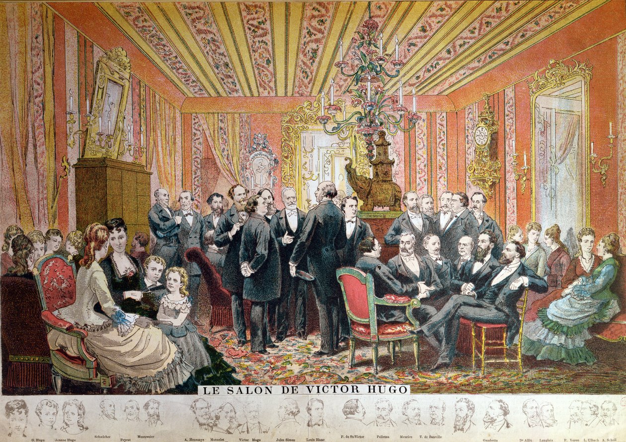 El salón de Victor Hugo, 21 rue de Clichy, París, diciembre de 1875 de Adrien Emmanuel Marie