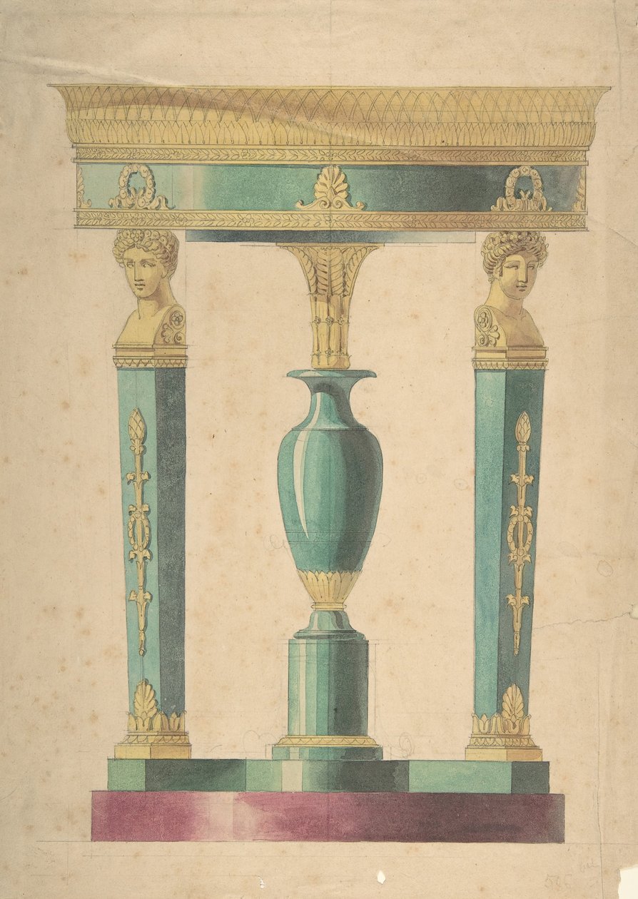 Diseño para una mesa, principios del siglo XIX de Adrien Louis Marie Cavelier.