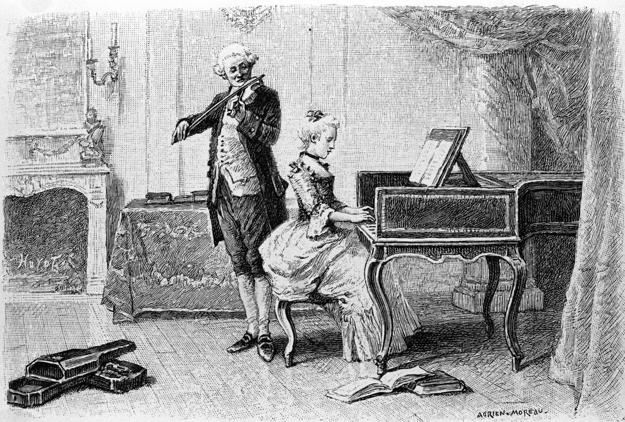 Grabado de Adrien Moreau (1843-1906) ilustrando “Candide” de Francois Marie Arouet dit Voltaire (1694-1778). de Adrien Moreau