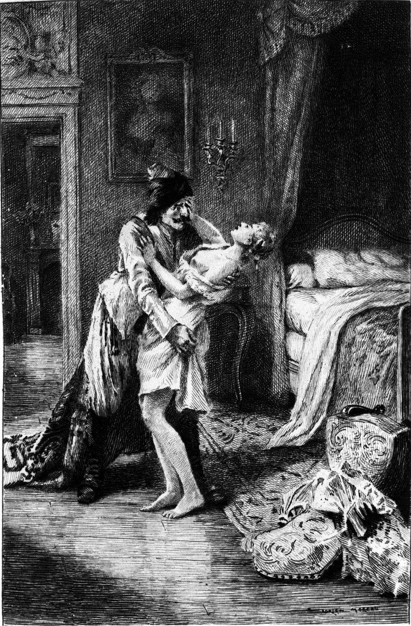 Grabado de Adrien Moreau (1843-1906) ilustrando 