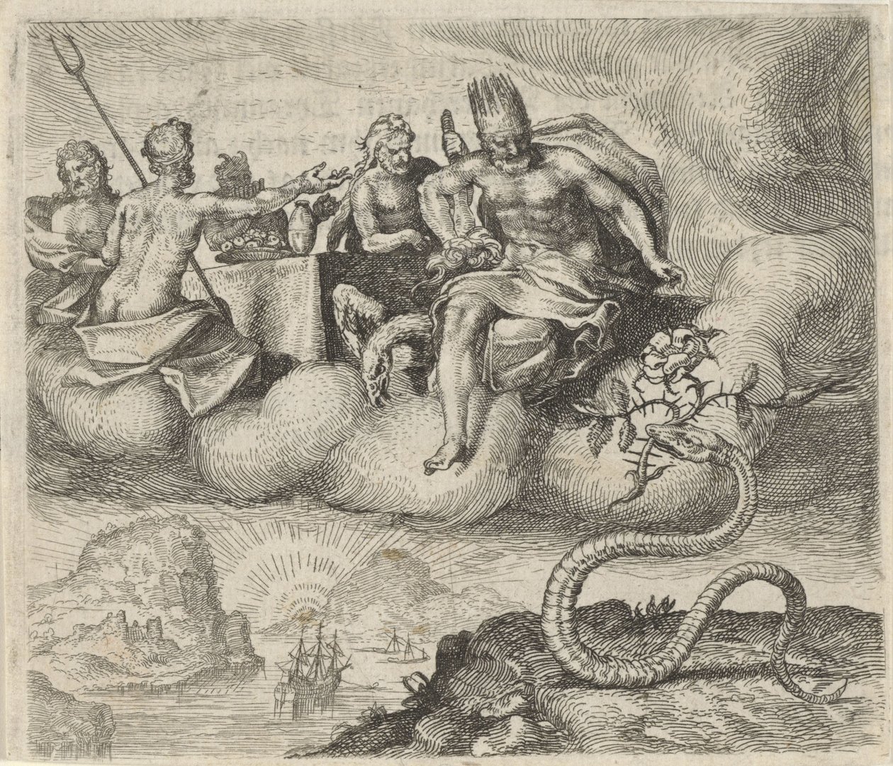 Fábula de Júpiter y la serpiente de Egidius  Sadeler (II)