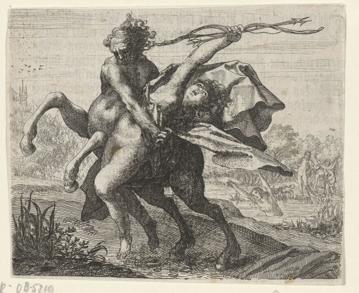 Fábula del rapto de una mujer por un centauro de Egidius  Sadeler (II)