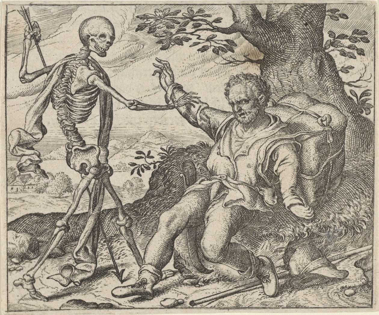 Fábula del anciano y la muerte. de Egidius  Sadeler (II)