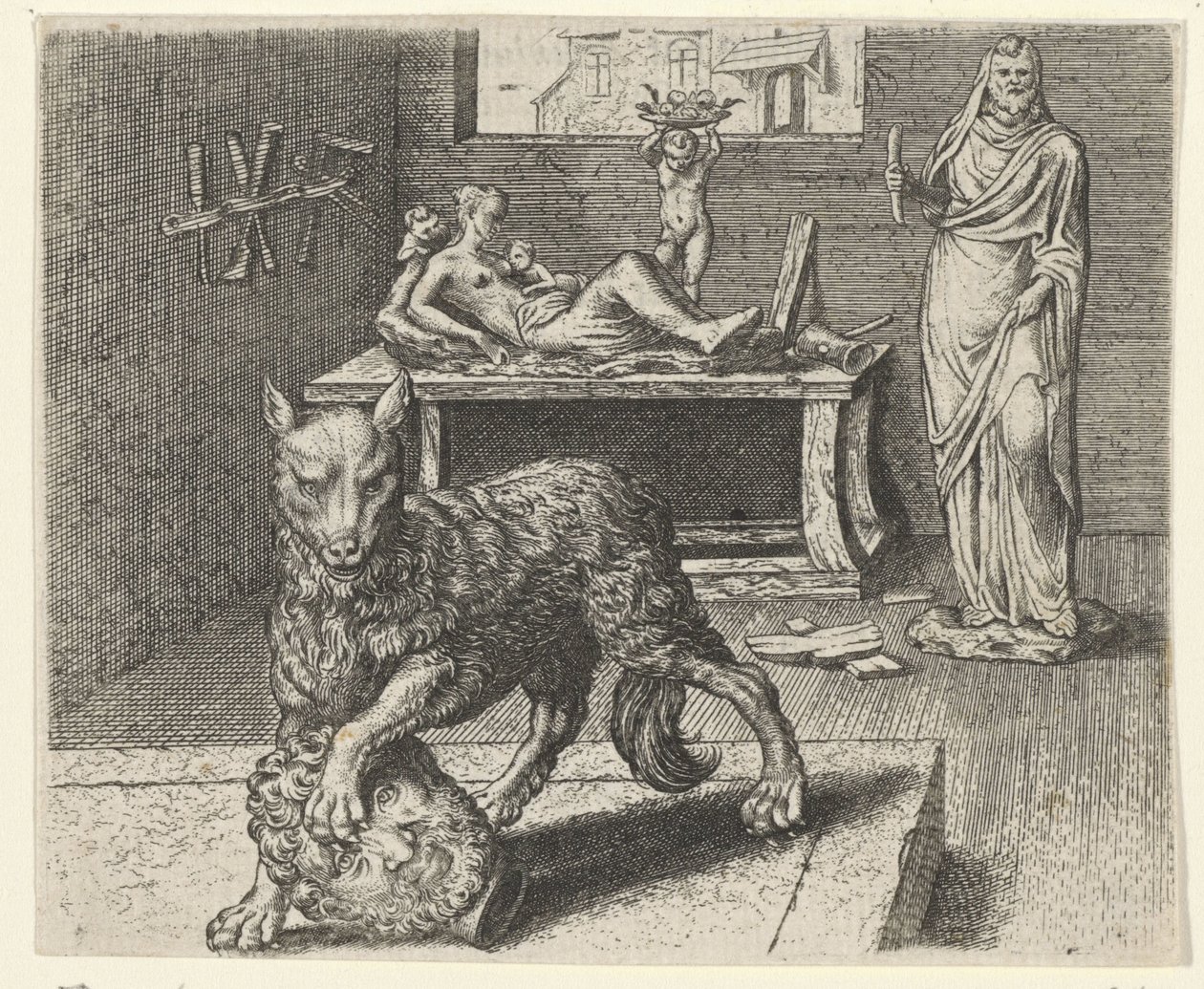 Fábula del lobo y la estatua de Egidius  Sadeler (II)