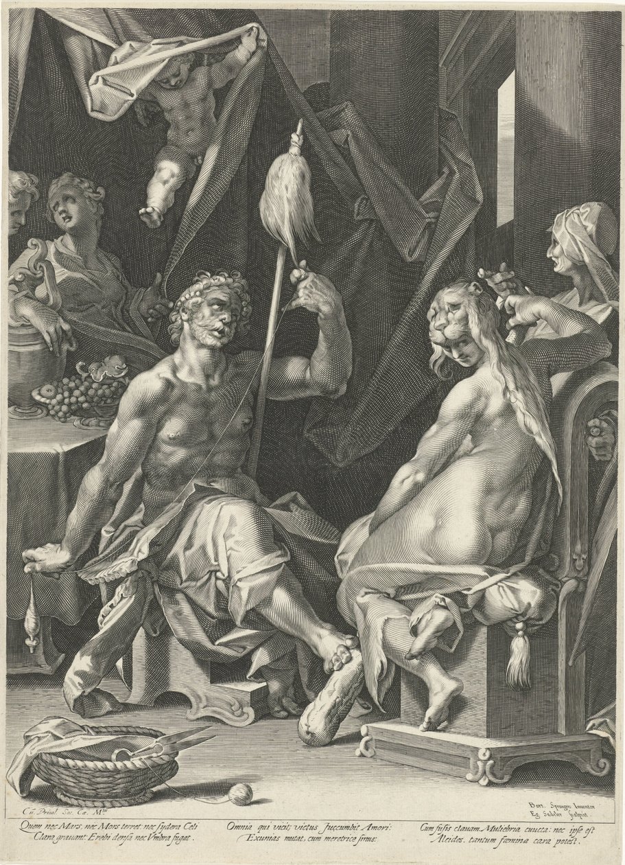 Hércules en Omphale de Egidius  Sadeler (II)