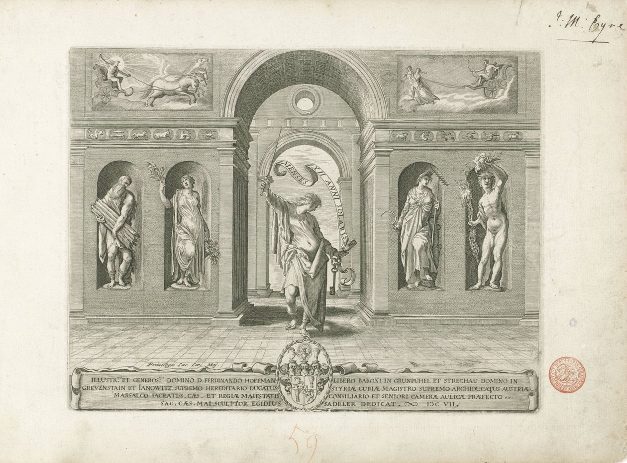 Jano y las cuatro estaciones Imagen del título de una serie sobre los doce meses. Los doce meses (título de la serie) de Egidius  Sadeler (II)
