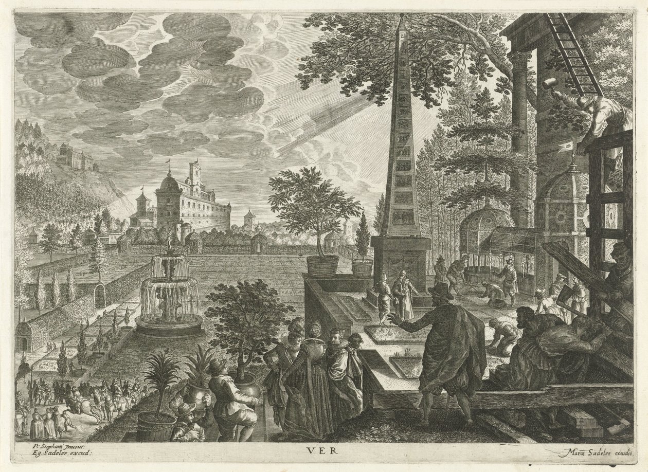 Primavera Ver (título en el objeto) Las cuatro estaciones (título de la serie) de Egidius  Sadeler (II)