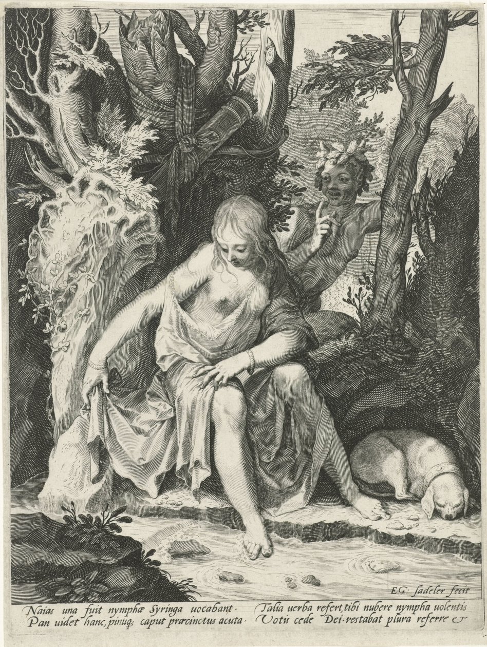Pan espía a la ninfa Syringe de Egidius  Sadeler (II)