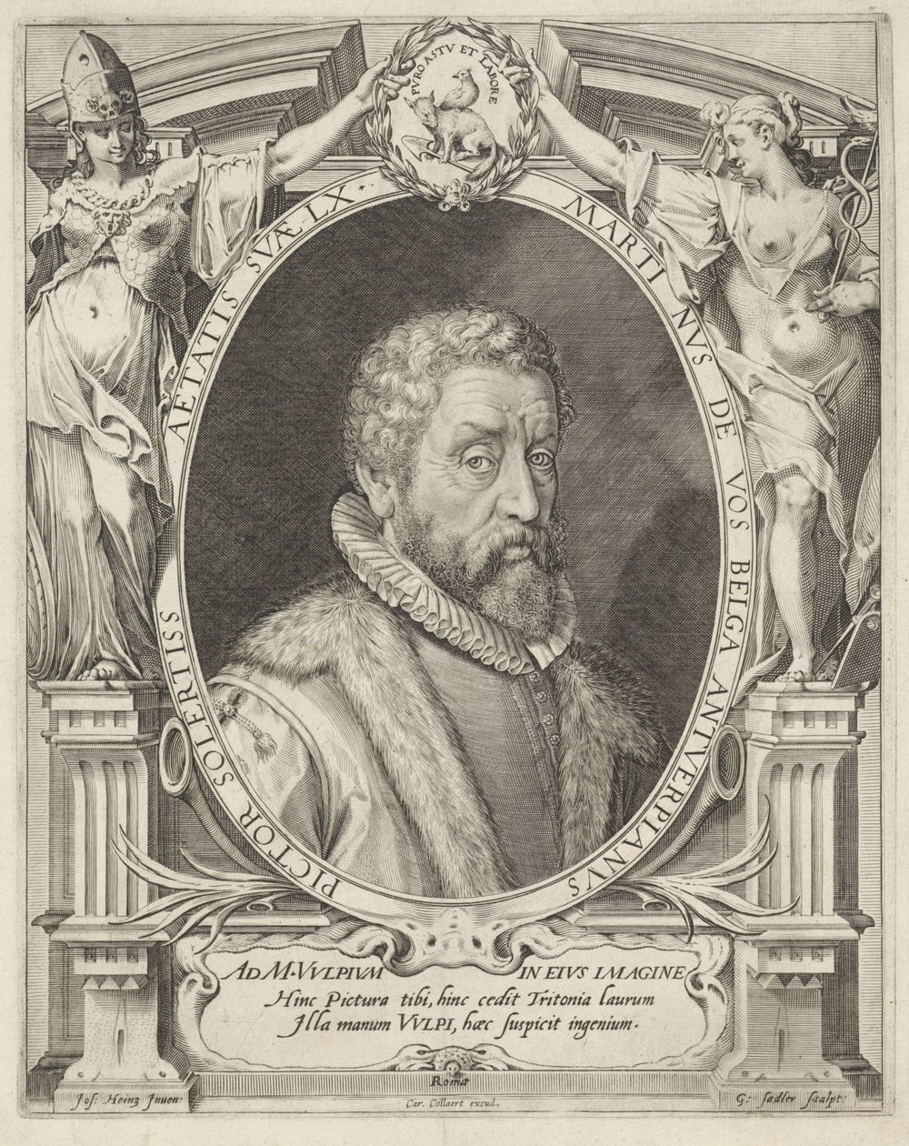 Retrato de Maerten de Vos a los 60 años de Egidius  Sadeler (II)