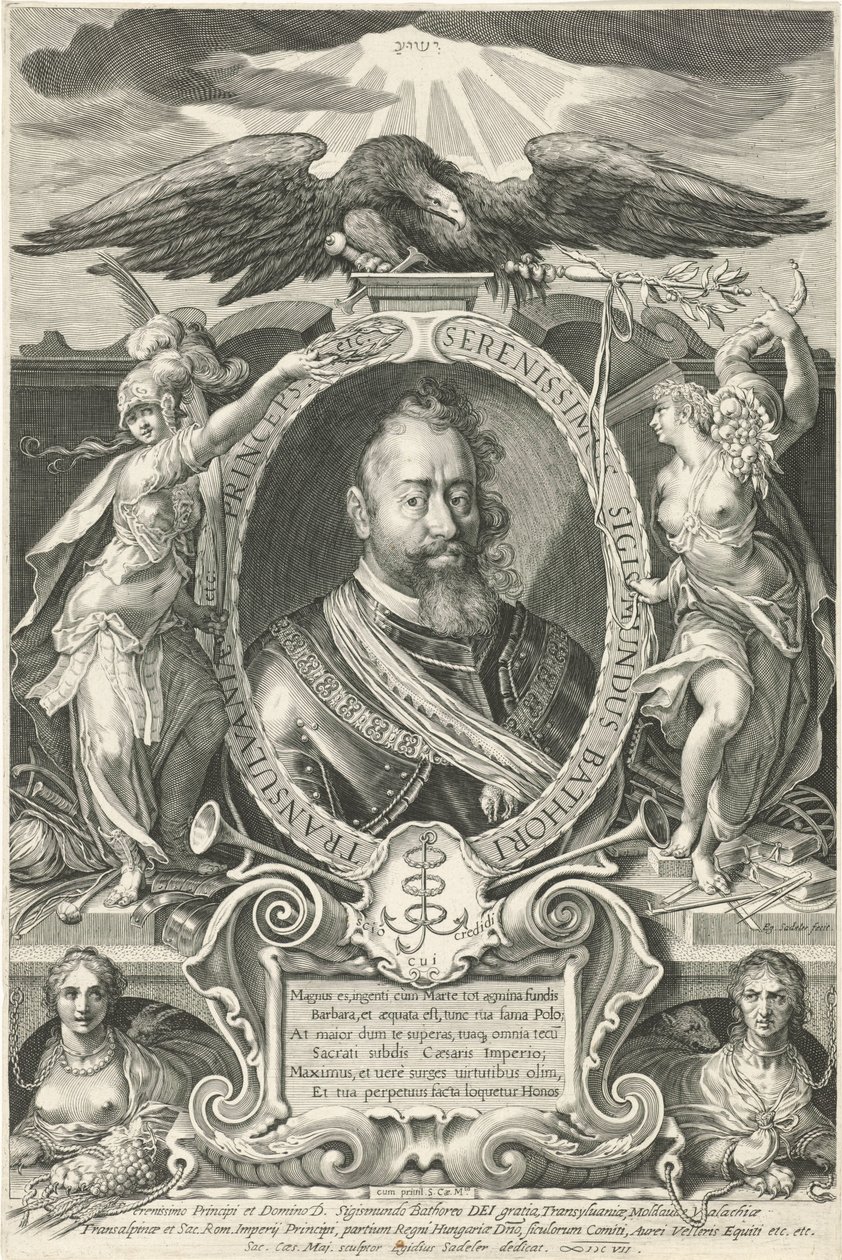 Retrato de Segismundo Báthory, Príncipe de Transilvania de Egidius  Sadeler (II)