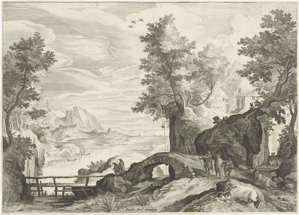 paisaje fluvial de Egidius  Sadeler (II)