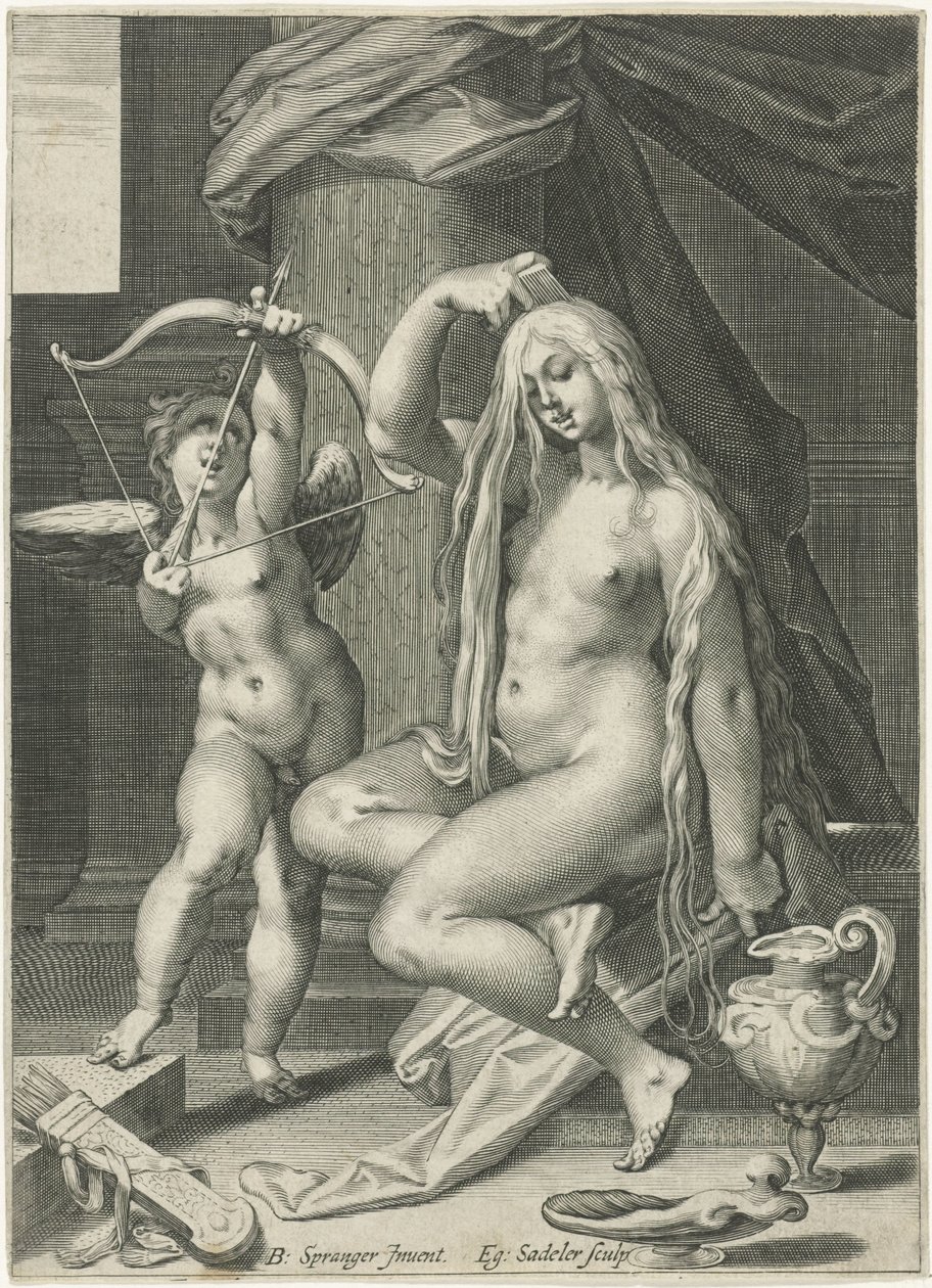 Venus se peina de Egidius  Sadeler (II)