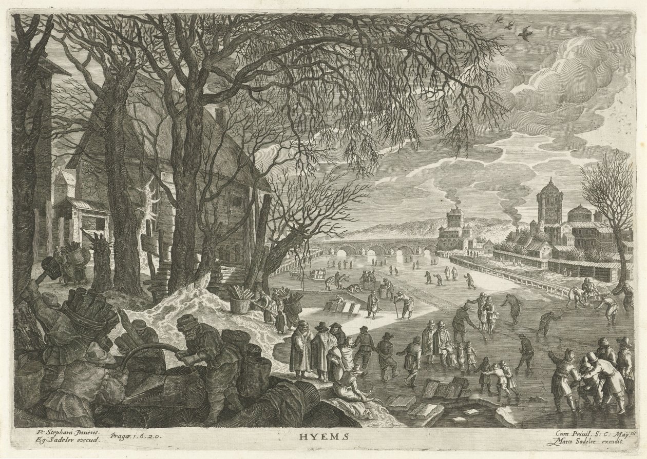 Invierno Himen (título sobre el objeto) Las cuatro estaciones (título de la serie) de Egidius  Sadeler (II)