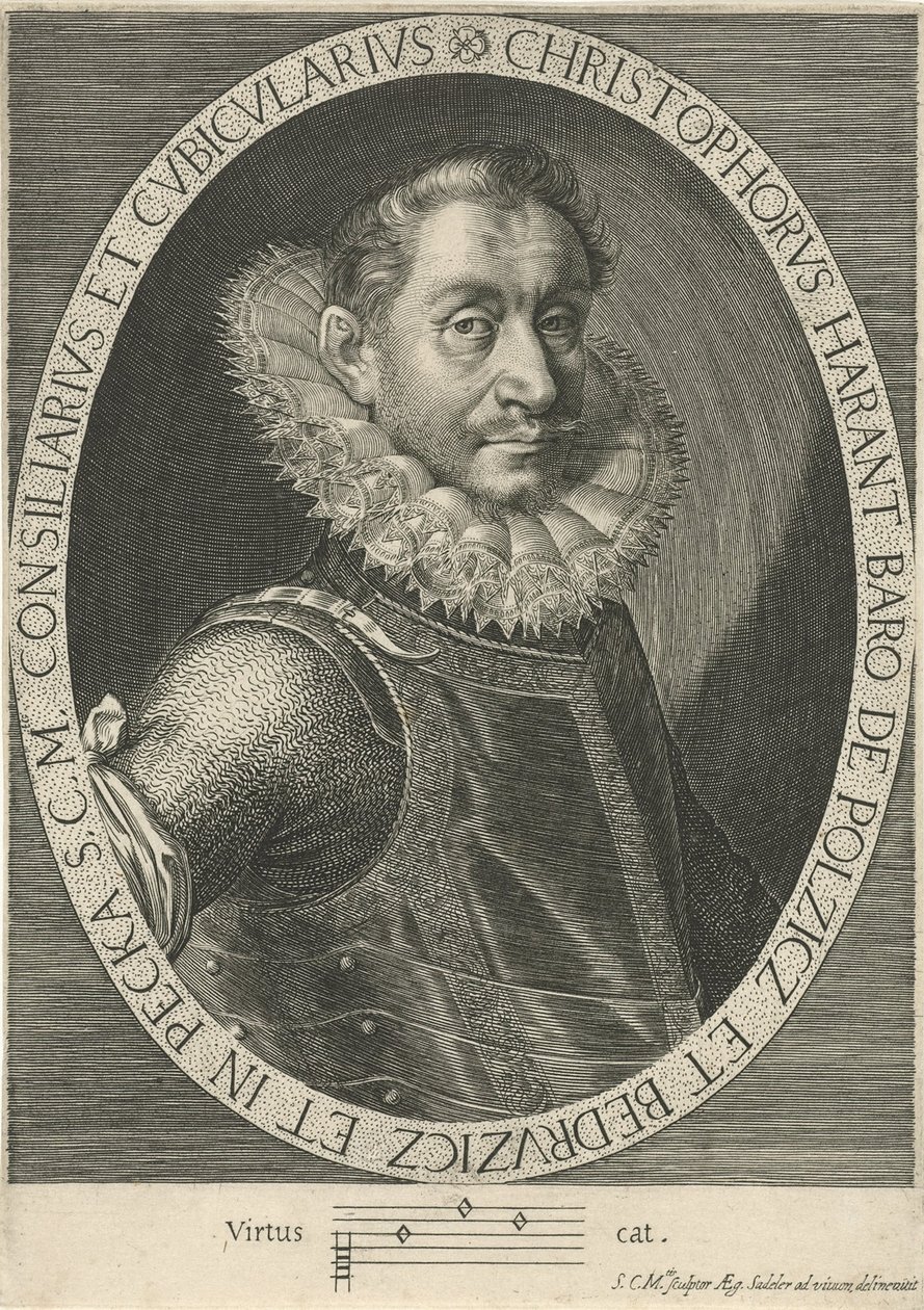 Retrato del compositor Krystof Harant 1564-1621, ca. 1600 de Aegidius Sadeler or Saedeler