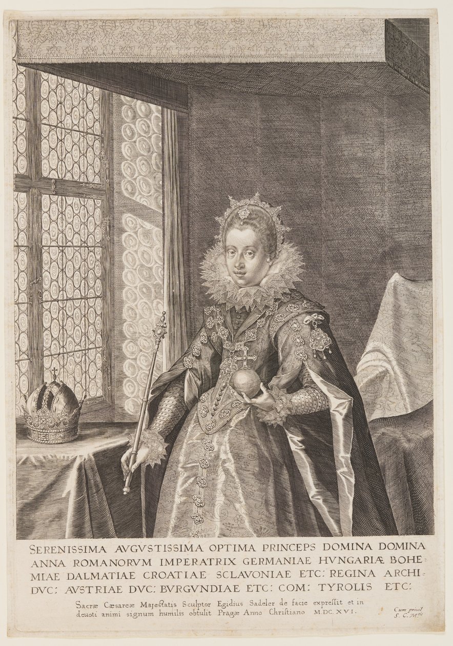 Ana, esposa del emperador Matías de Aegidius Sadeler II