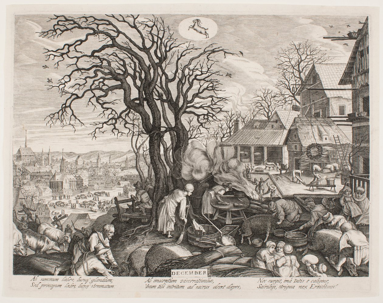 Diciembre, de la serie “Los Doce Meses” de Aegidius Sadeler II